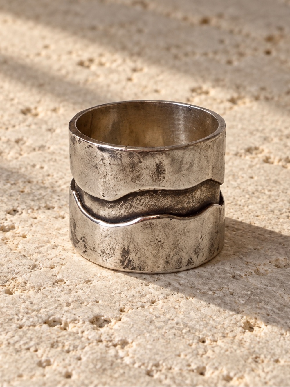 Chunky Modernist Vintage Sterling Silver Ring
